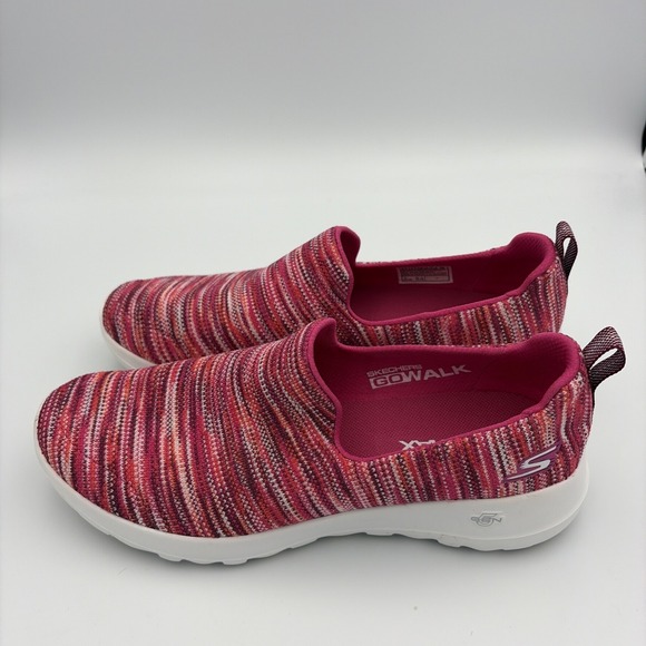 Skechers Go Walk GoGa Max Sneakers Women's 6.5 Pink Multi Striped Slip On Casual - Picture 8 of 14